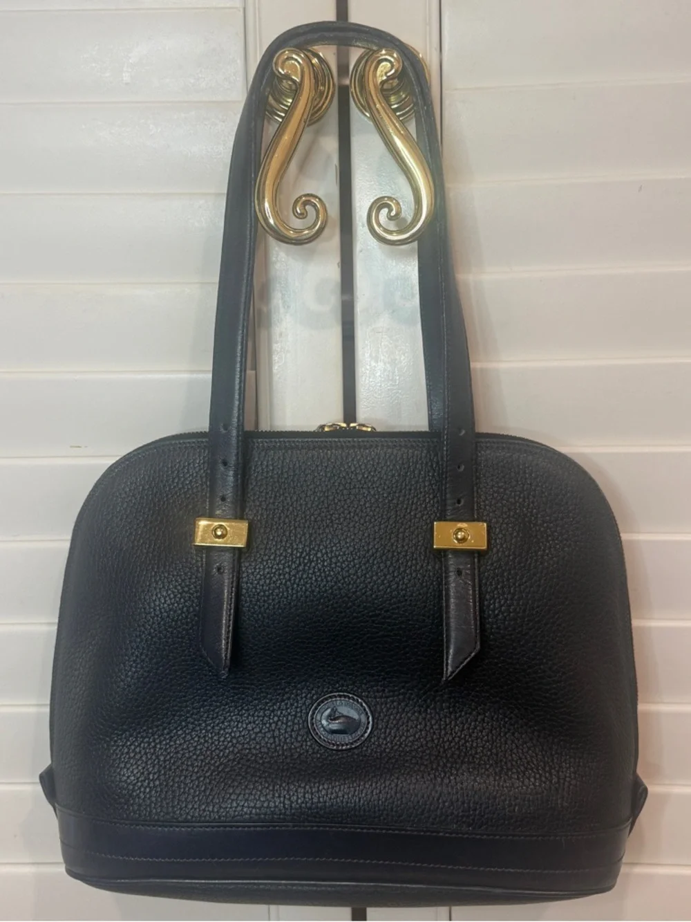 Classic Dooney & Bourke All Weather Leather Purse in Navy
